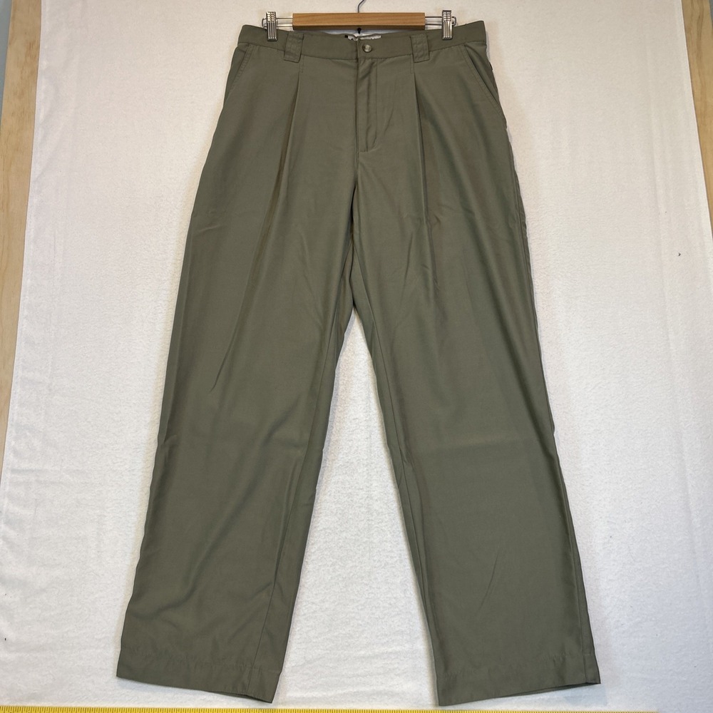 Columbia GRT Pants Mens 34x30 Beige Pleated Outdoor Hiking Fishing Gorpcore